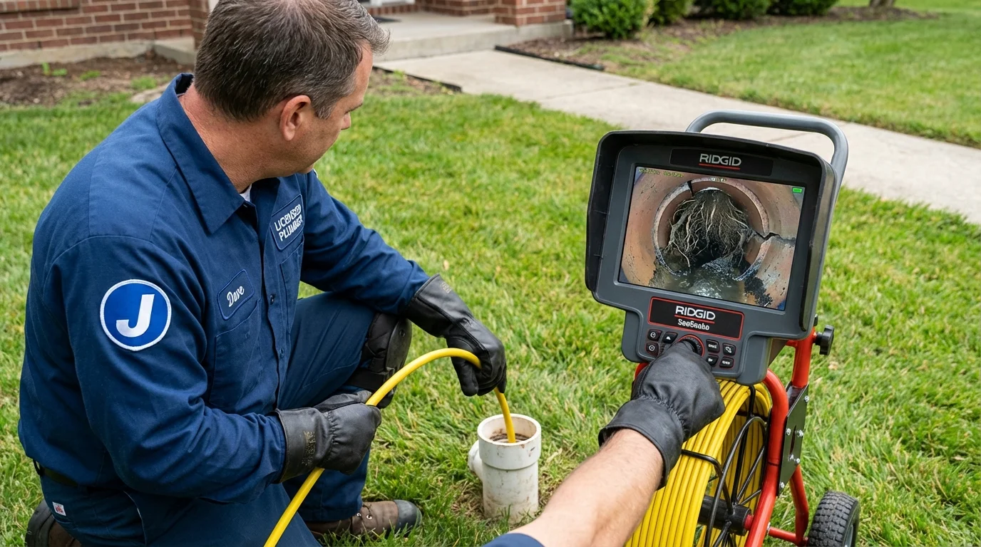 Sewer camera inspection being performed by Johns Plumbing LLC in Jupiter